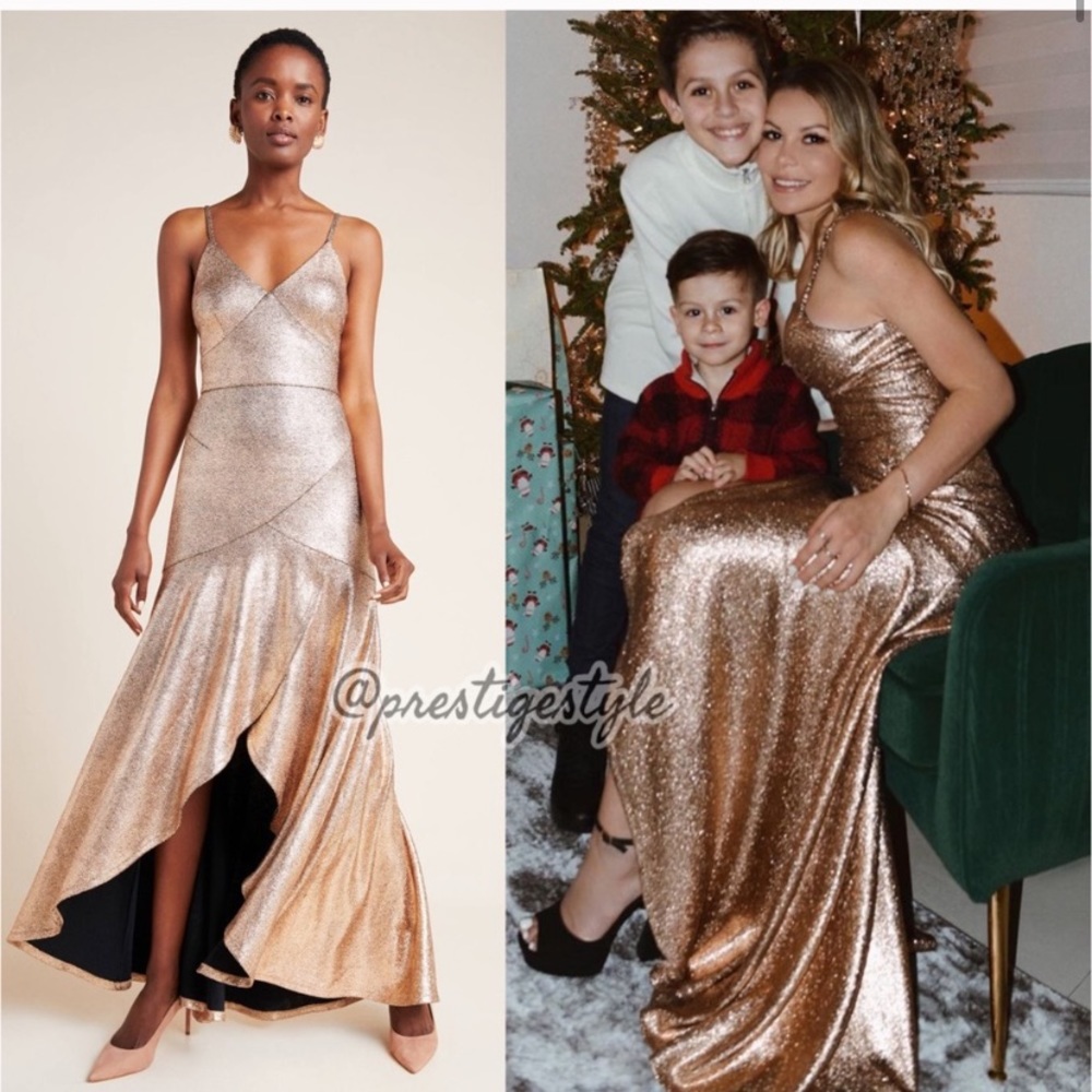 🆕 {anthro} Metallic Maxi Dress